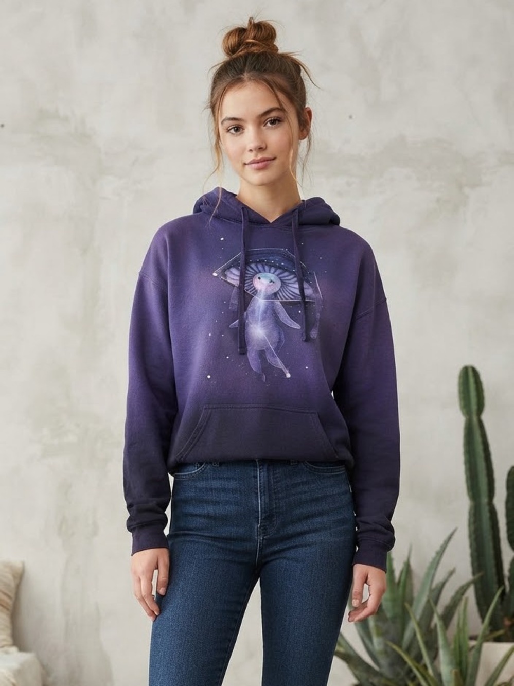 Fairydropart Mushroom Constellation Ombré Purple Hoodie S Whimsy Fairy Hippie
